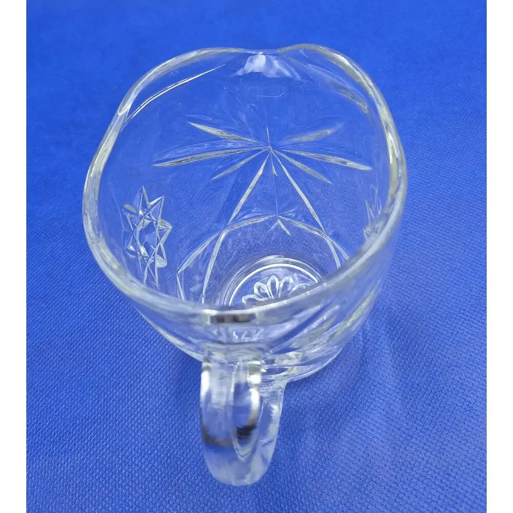 Vintage Anchor Hocking Star of David Clear Creamer Pitcher 4